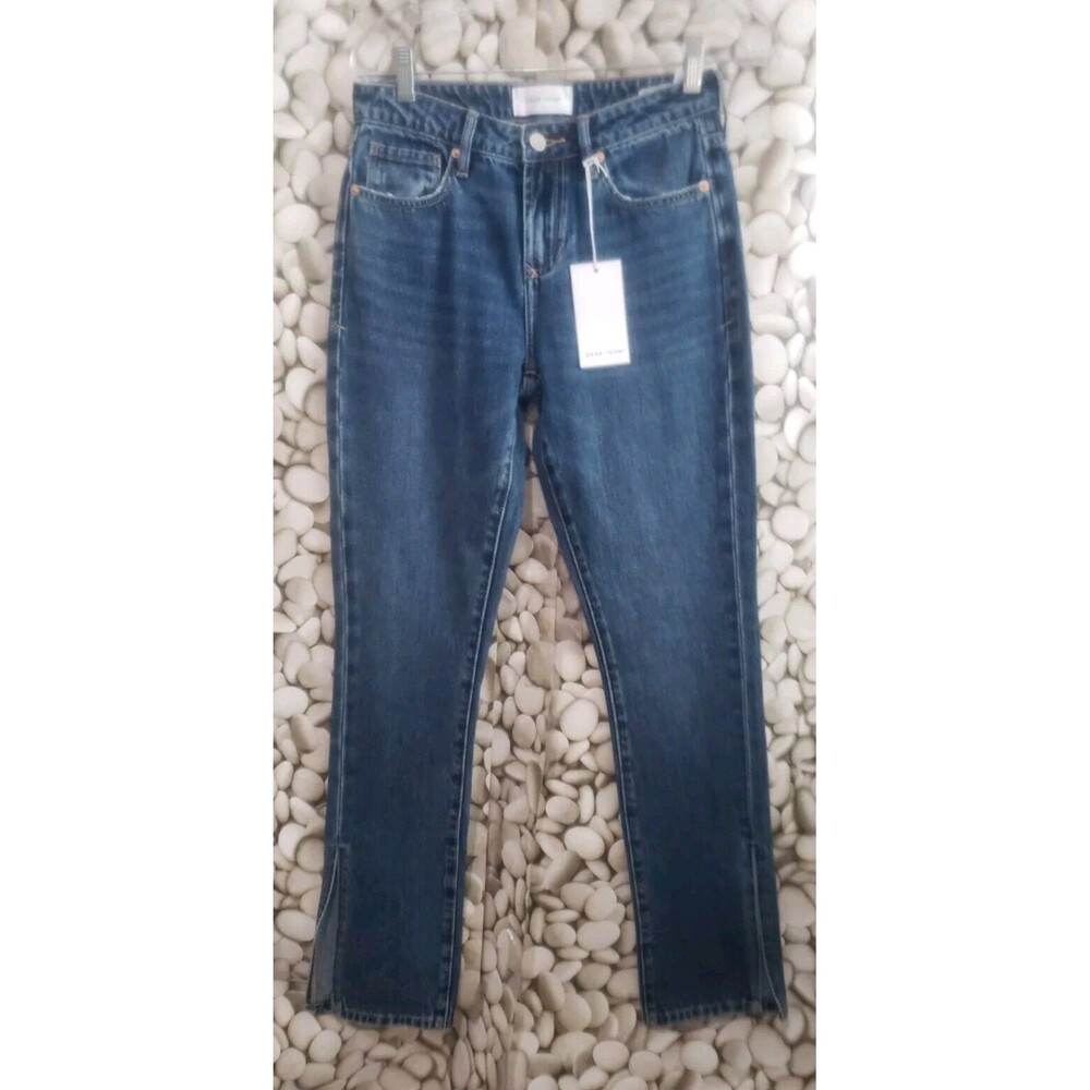 Dear John Jeans Womens Size 27 Blaire High Rise Slim Straight Ankle Slit Denim